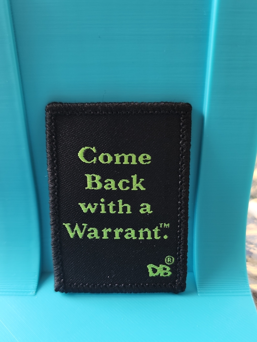 Dime Bags Black Patch 'Come Back with a Warrant' - Neon Green Text